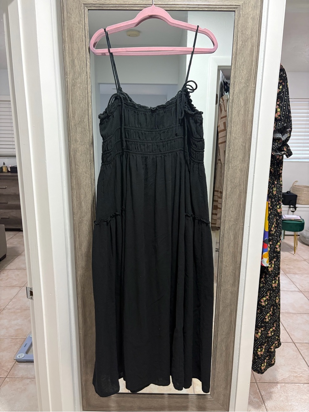 ASOS Black Tie Strap Maxi Dress